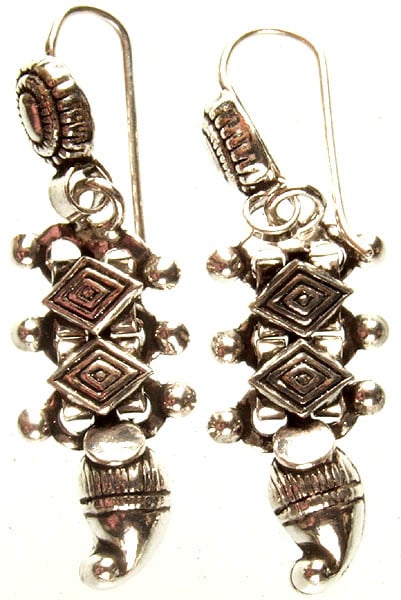 Sterling Earrings with Decorative Motifs