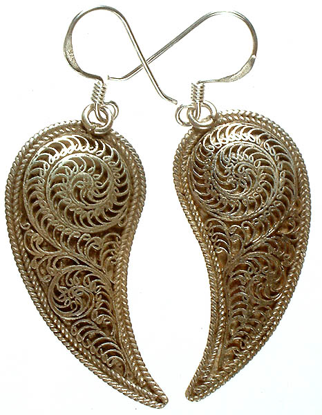 Silver Hoops Earrings in Filigree art by Silver Linings  Silverlinings