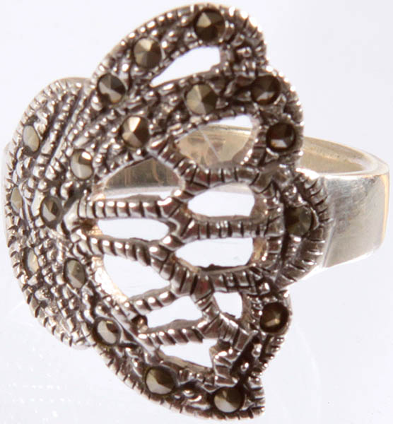 Sterling Finger Ring with Marcasite