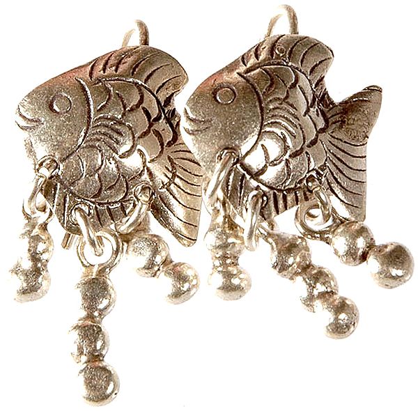 Sterling Fish Earrings with Charms