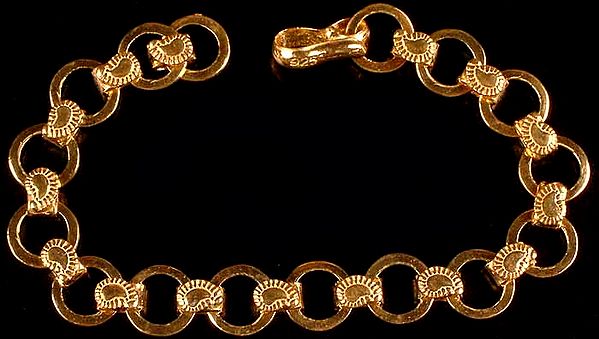 Sterling Gold Plated Bracelet from Rajasthan with Mango Motifs