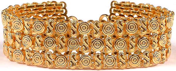 Sterling Gold Plated Bracelet from Ratangarh with Spirals
