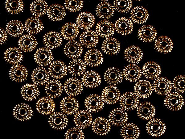 Sterling Gold Plated Circular Beads (Price Per Dozen)