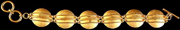 Sterling Gold Plated Discs Bracelet