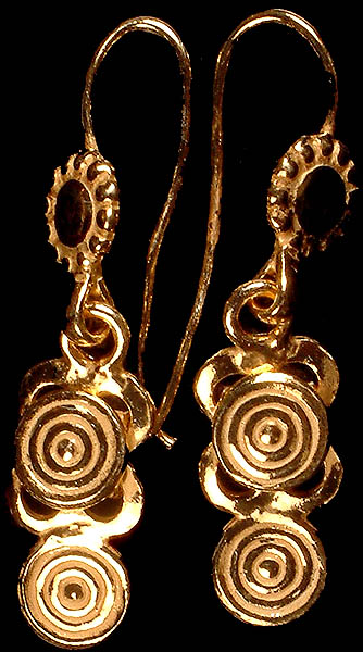 Sterling Gold Plated Earrings with Spirals