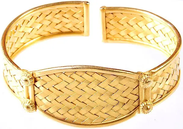 Sterling Gold Plated Matted Cuff Bangle