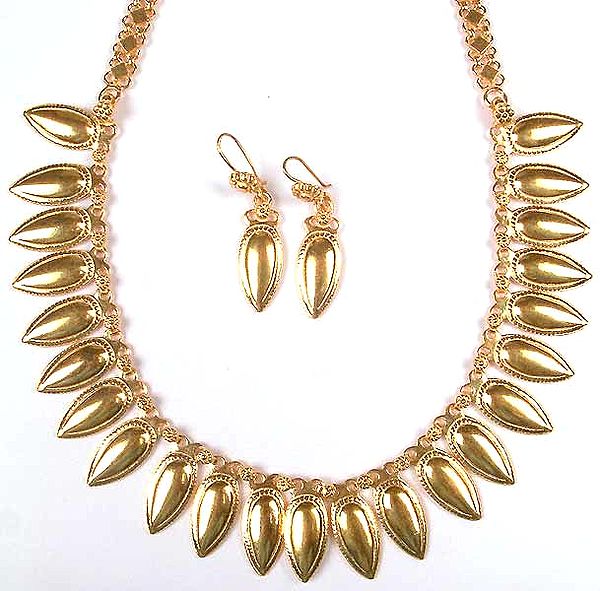 Sterling Gold Plated Necklace & Earrings Set