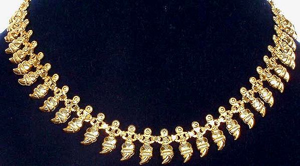 Sterling Gold Plated Necklace with Mango Motifs