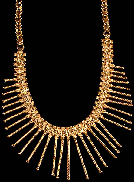 Sterling Gold Plated Necklace with Spikes