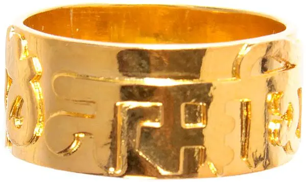 Sterling Gold Plated Om Namah Shivai Ring