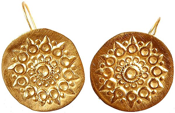 Sterling Gold Plated Solar Earrings