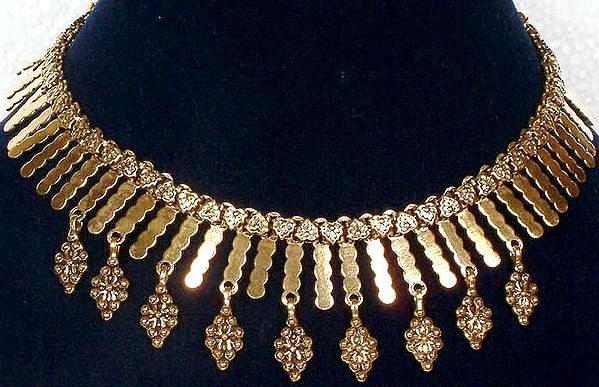 Sterling Gold Plated Spike Necklace from Rajasthan