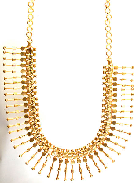 Sterling Gold Plated Spikes Necklace