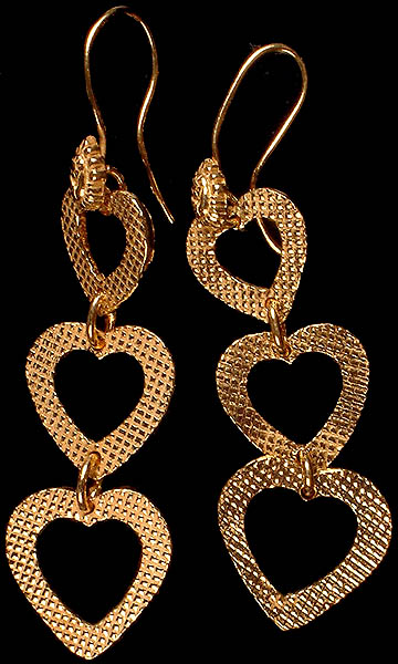 Sterling Gold Plated Valentine Earrings