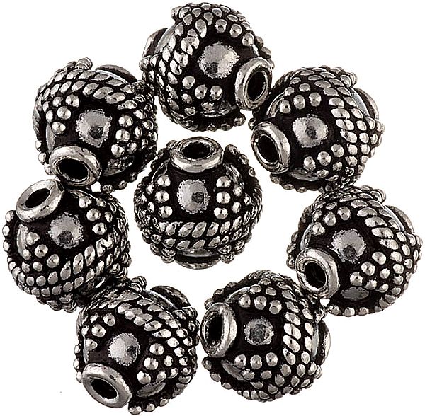 Sterling Granulated Beads with Knotted Rope (Price Per Pair)