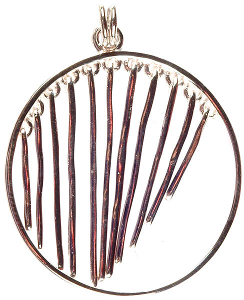 Sterling Hoop Pendant with Spikes