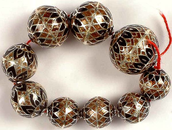 Sterling Meenakari Beads
