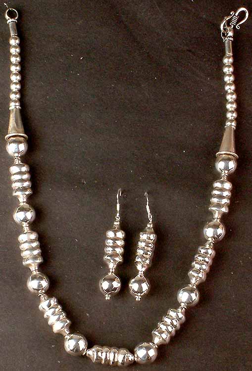 Sterling Necklace & Earrings Set from Rajasthan
