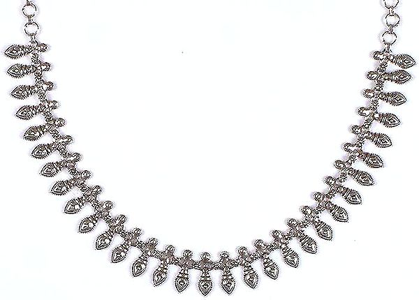 Sterling Necklace from Jaipur with Vegetative Motifs