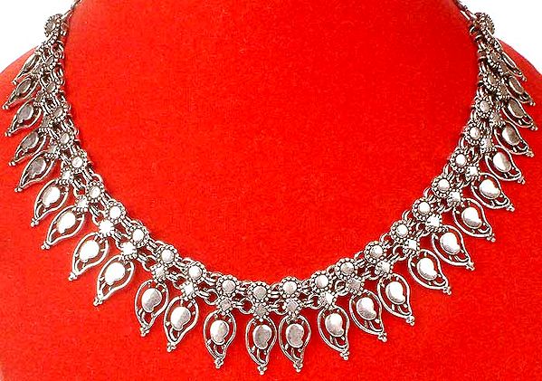 Sterling Necklace of Mango Motif Spikes