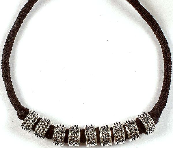 Sterling Necklace With Black Cord
