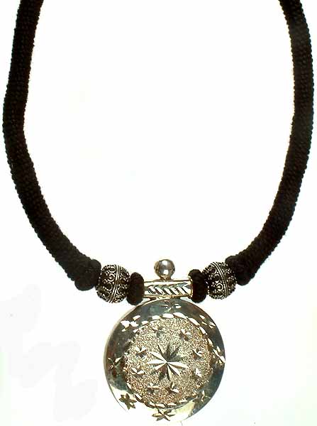 Sterling Necklace with Black Cord