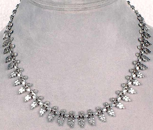 Sterling Necklace with Leaf Motifs