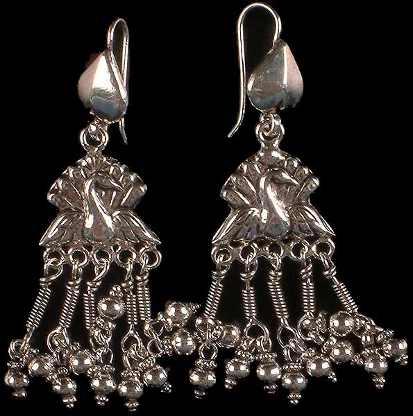 Sterling Peacock Earrings from Ratangarhi