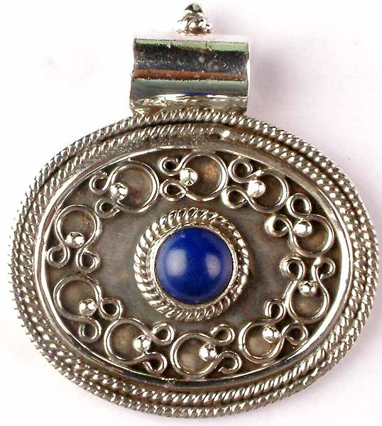 Sterling Pendant with Lapis Lazuli Core