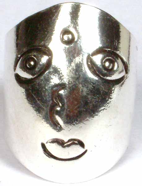 Sterling Ring with Lady Face