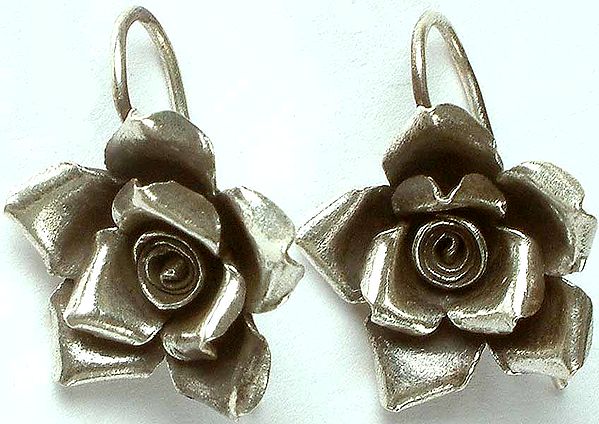 Sterling Rose Earrings