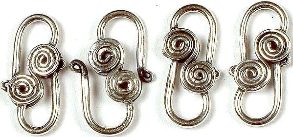 Sterling S Clasp with Spirals
