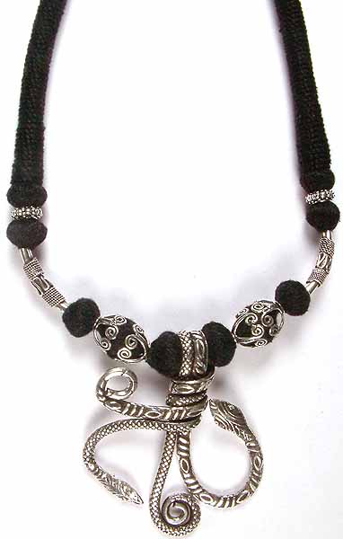 Sterling Serpent Necklace with Matching Cord