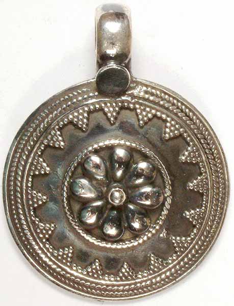 Sterling Shield with Granulation & Central Flower
