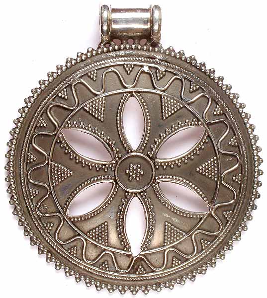 Sterling Shield with Granulation and Central Flower