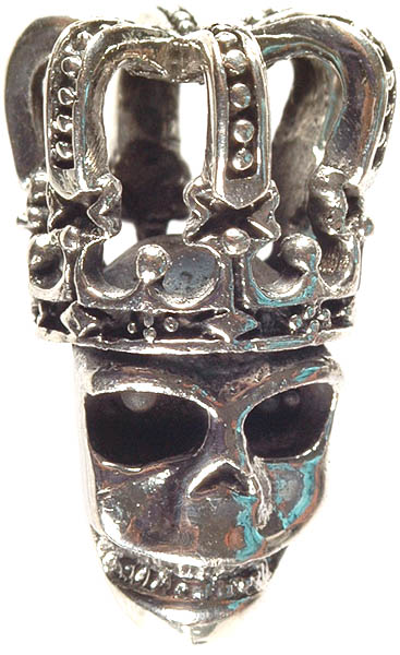 Sterling Skull Crown Pendant