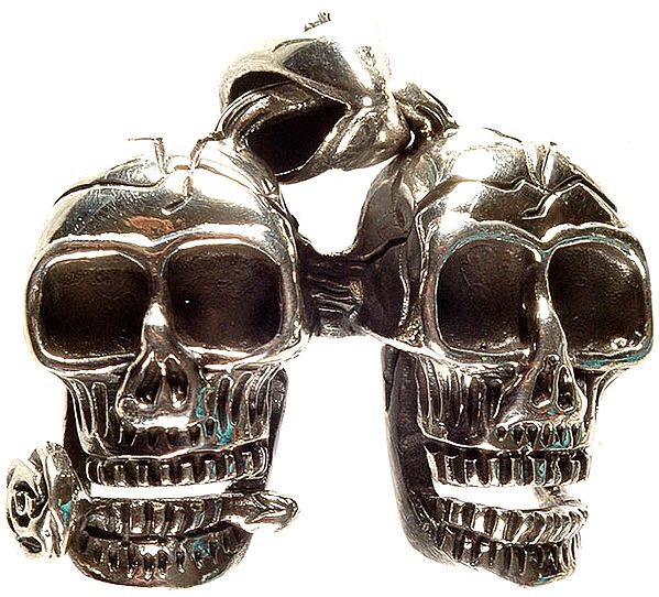 Sterling Skull Pair Pendant