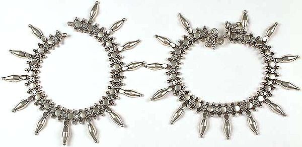 Sterling Spike Anklets from Ratangarh