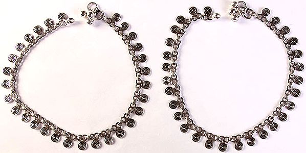 Sterling Spiral Anklets (Price Per Pair)