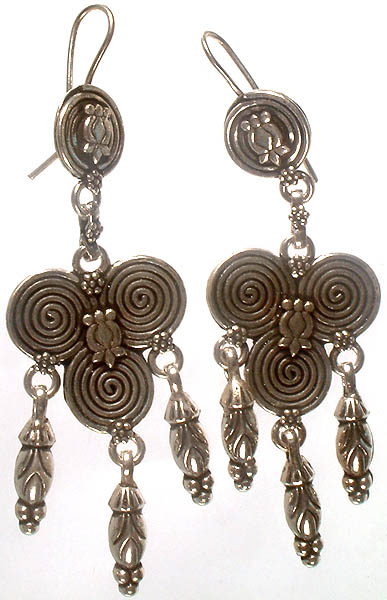 Sterling Spiral Earrings from Rajasthan
