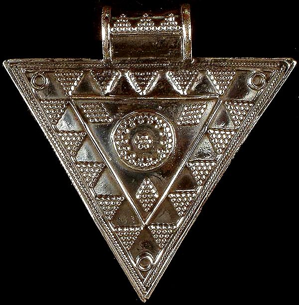 Sterling Triangular Pendant with Granulation