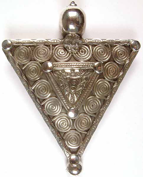 Sterling Yoni Pendant with Spirals