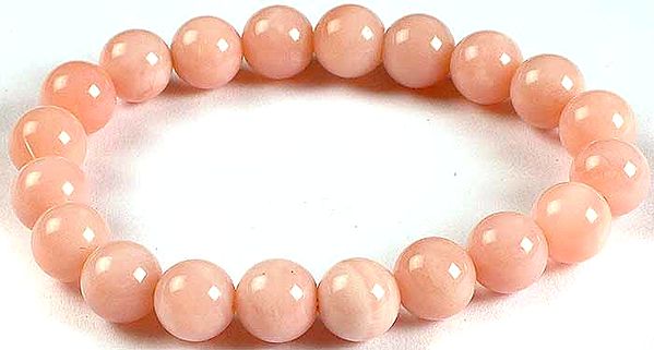 Stretchable Pink Opal Balls Bracelet