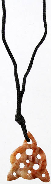 Stylized Endless Knot Necklace with Black Cord