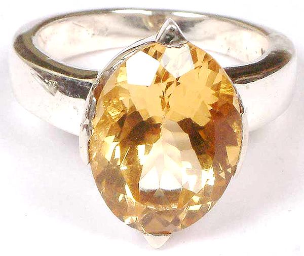 Superfine Faceted Citrine Ring