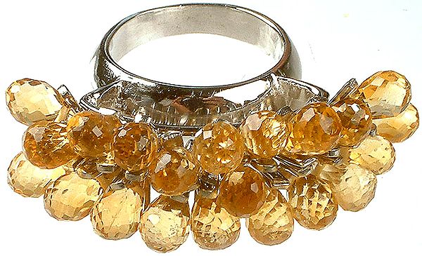 Superfine Ring of Citrine Drops