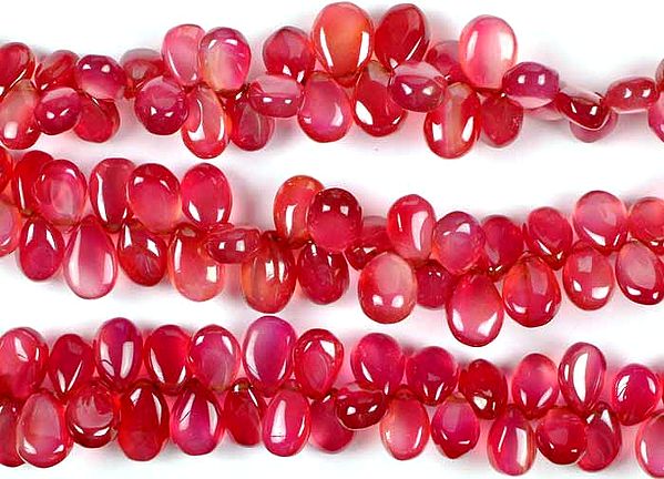 Superfine Ruby Hued Chalcedony Briolette