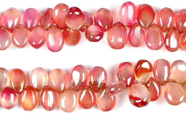 Superfine Ruby-Hued Chalcedony Plain Briolette