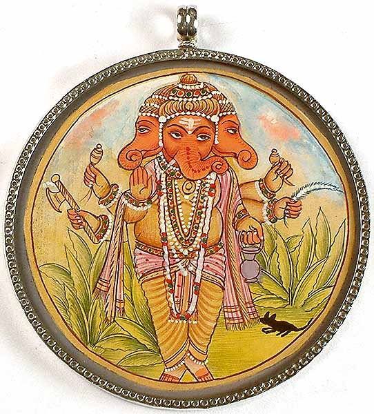 Swastmic & Tantric Form of Ganesha (Double-Sided Pendant)