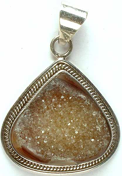Tear Drop Chipped Chalcedony Pendant